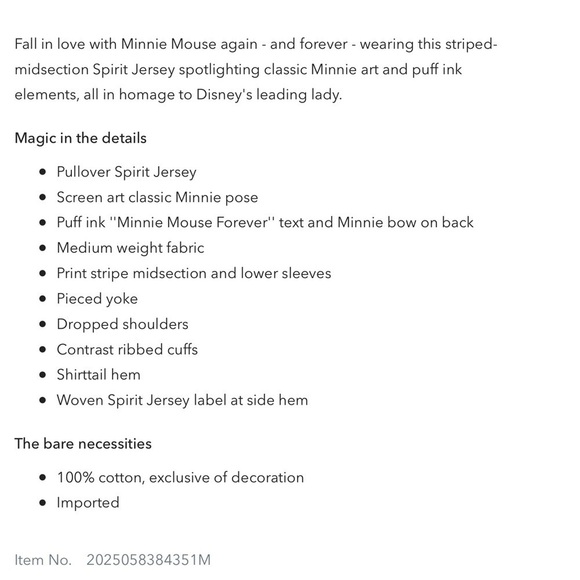 Minnie Mouse Spirit Jersey - Picture 5 of 8